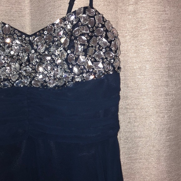 B. Darlin Navy Blue Evening Gown - Picture 3 of 7